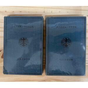 Vintage Norwegian-German Dictionary Set 1961 Hardcover Norsk - Tysk